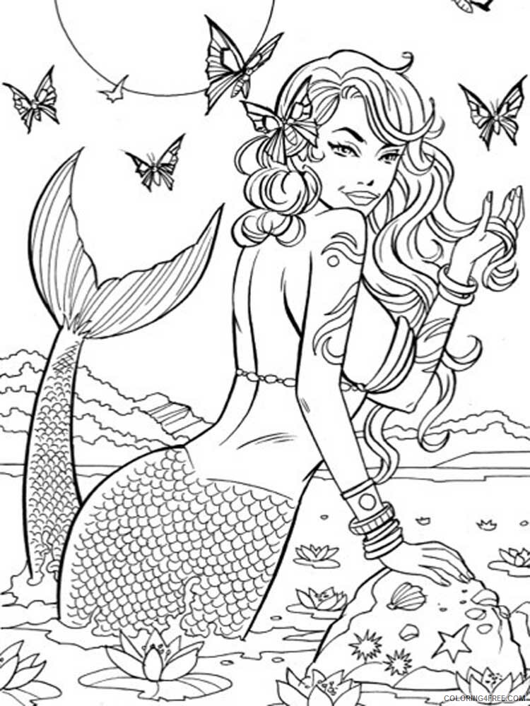 Mermaid Coloring Pages mermaid for adults 9 Printable 2021 4112 Coloring4free