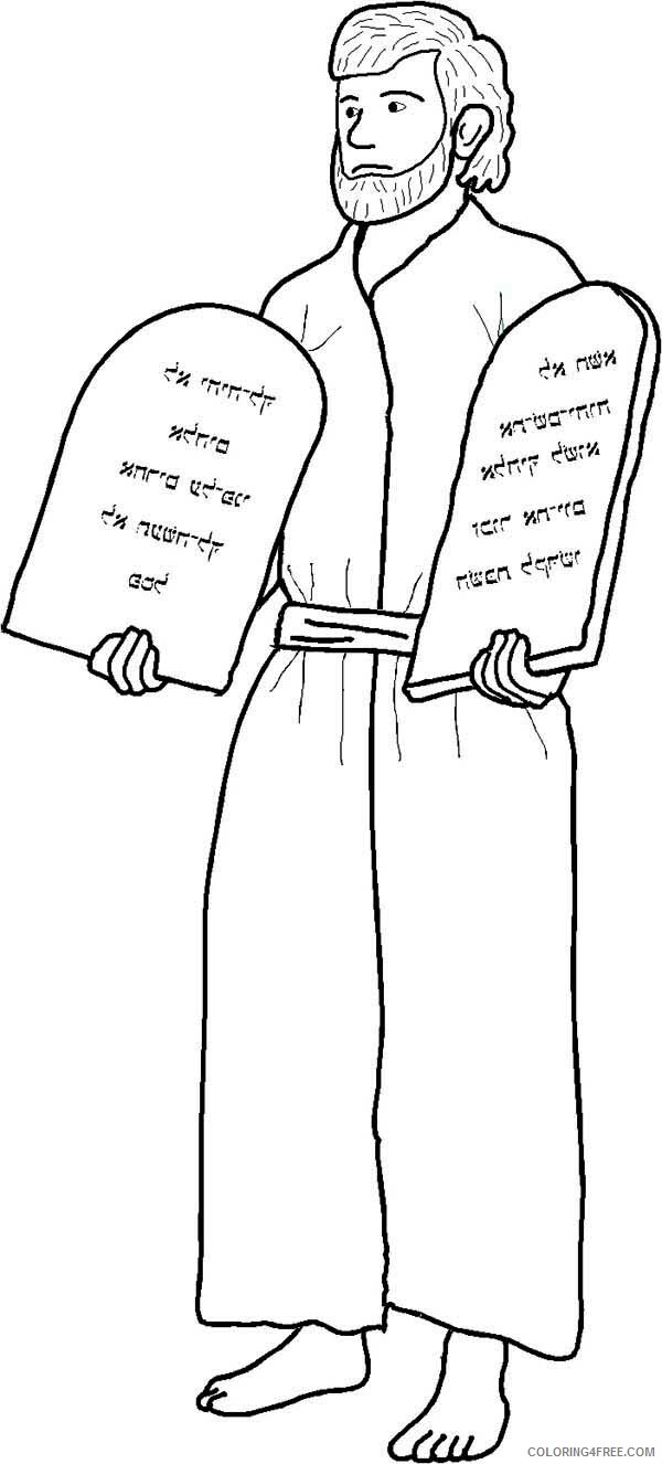 Moses Coloring Pages Drawing Moses and Ten Commandments Printable 2021 4269 Coloring4free
