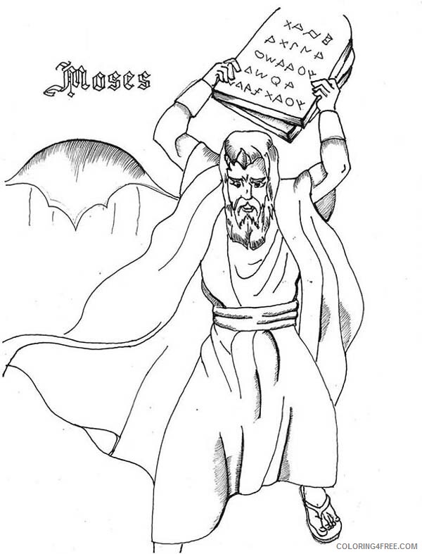 Moses Coloring Pages How to Draw Moses and Ten Commandments Printable 2021 Coloring4free