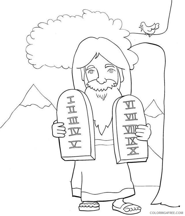 Moses Coloring Pages Moses and the Ten Commandments Printable 2021 4272 Coloring4free