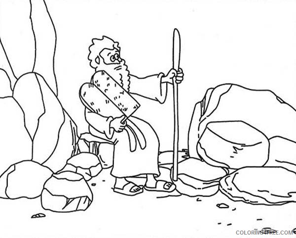 Moses Coloring Pages Moses on Mount Sinai Receiving Ten Commandments 2021 Coloring4free