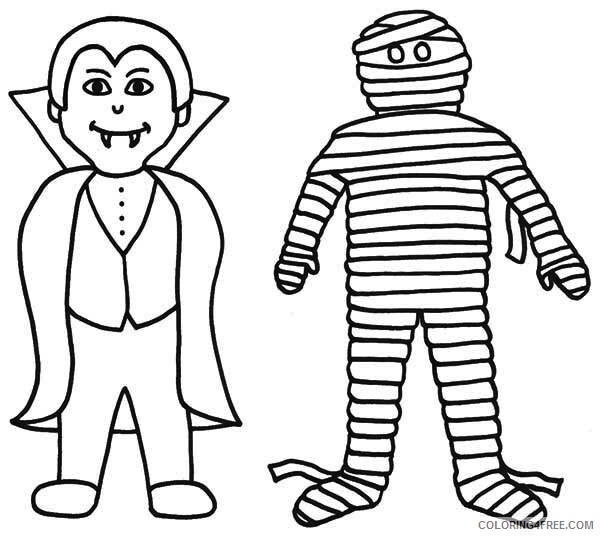 Mummy Coloring Pages Vampire and Mummy Printable 2021 4304 Coloring4free