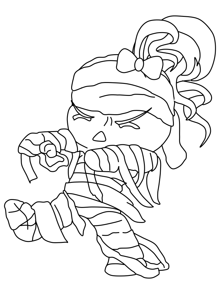 Mummy Coloring Pages chibi mummy Printable 2021 4294 Coloring4free