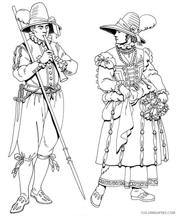 Music Coloring Pages Renaissance Musician Printable 2021 4320 Coloring4free