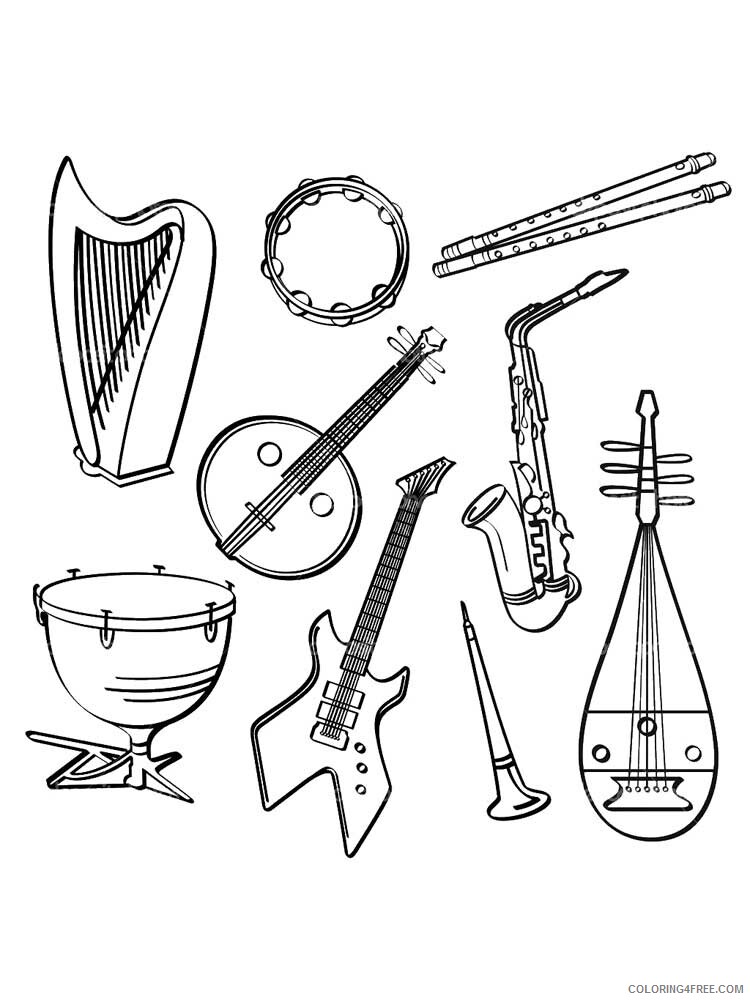 Musical Instrument Coloring Pages Musical Instrument 28 Printable 2021 4345 Coloring4free
