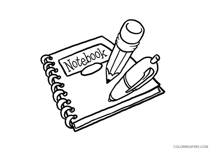 Notebook Coloring Pages School notebook Printable 2021 4390 Coloring4free