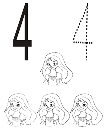 Number Coloring Pages number 4 Printable 2021 4417 Coloring4free