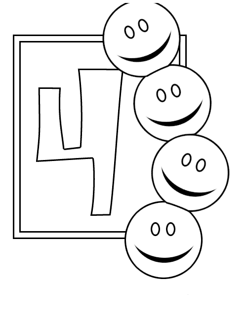 Number Coloring Pages numbers 4 Printable 2021 4427 Coloring4free