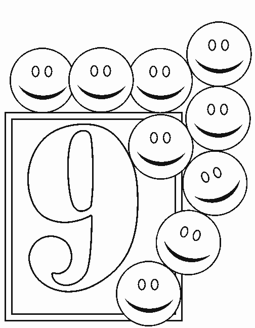 Number Coloring Pages numbers 9 Printable 2021 4432 Coloring4free