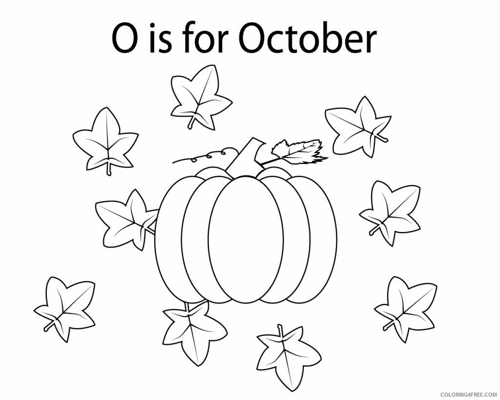 October Coloring Pages O is for October Printable 2021 4438 Coloring4free