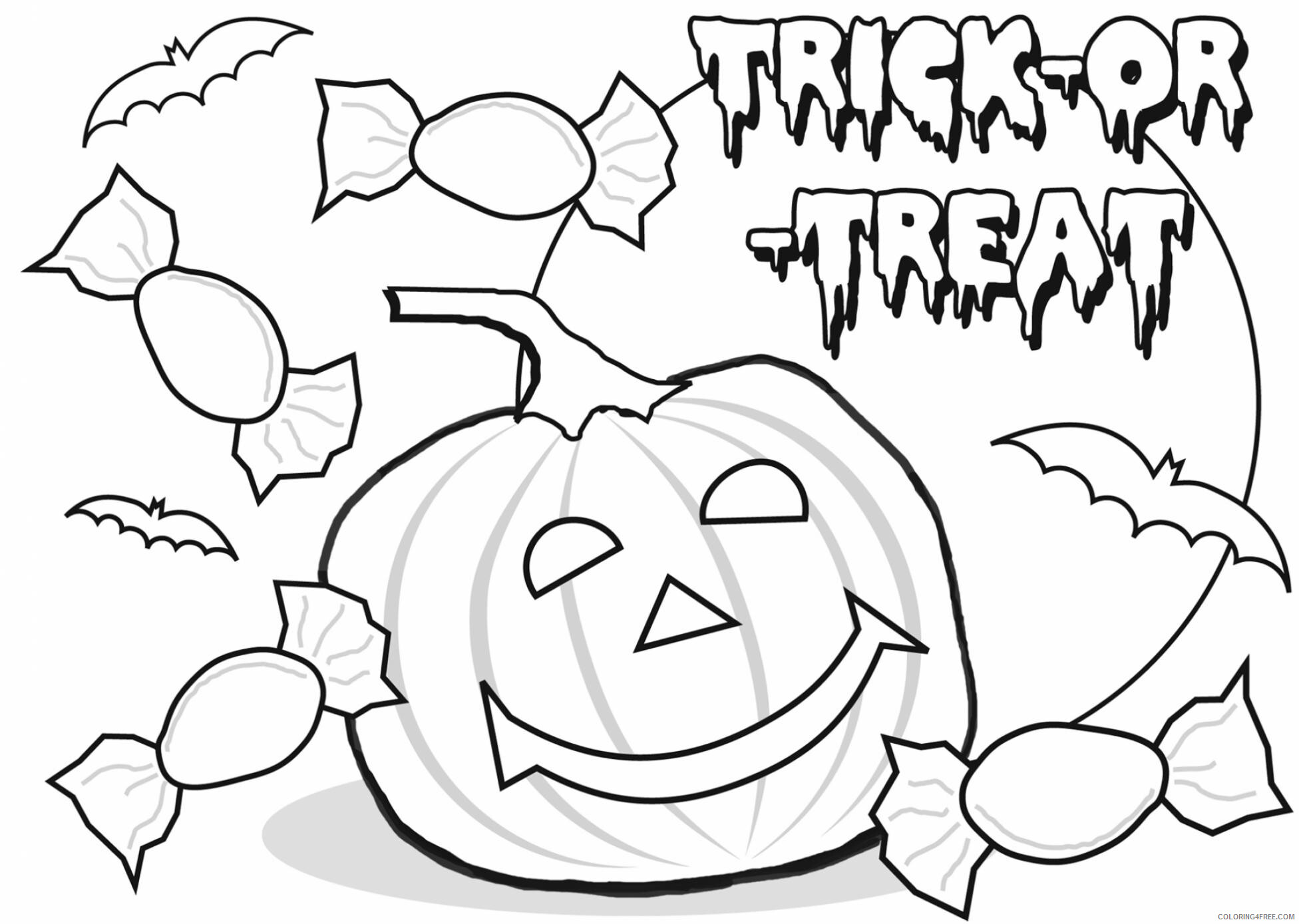 October Coloring Pages Trick or Treat October Printable 2021 4441 Coloring4free