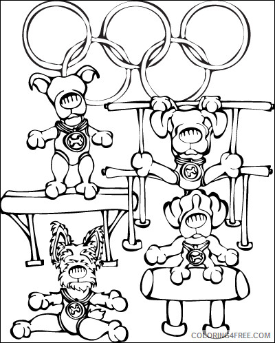 Olympic Games Coloring Pages Doggy Olympics Gymnastics Printable 2021 4442 Coloring4free