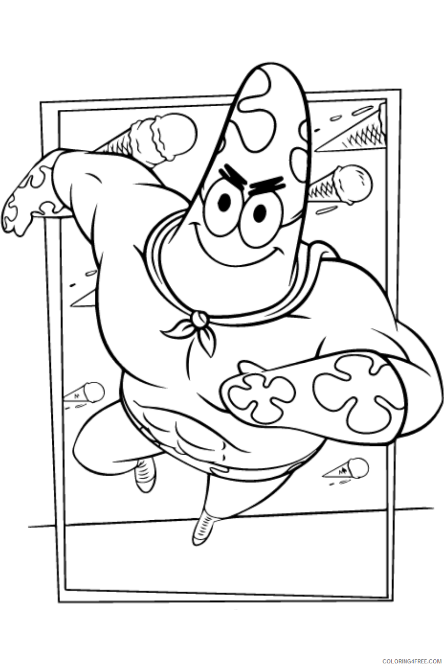 Patrick Star Coloring Pages 1564795192_patrick_star_smiling a4 Printable 2021 4458 Coloring4free