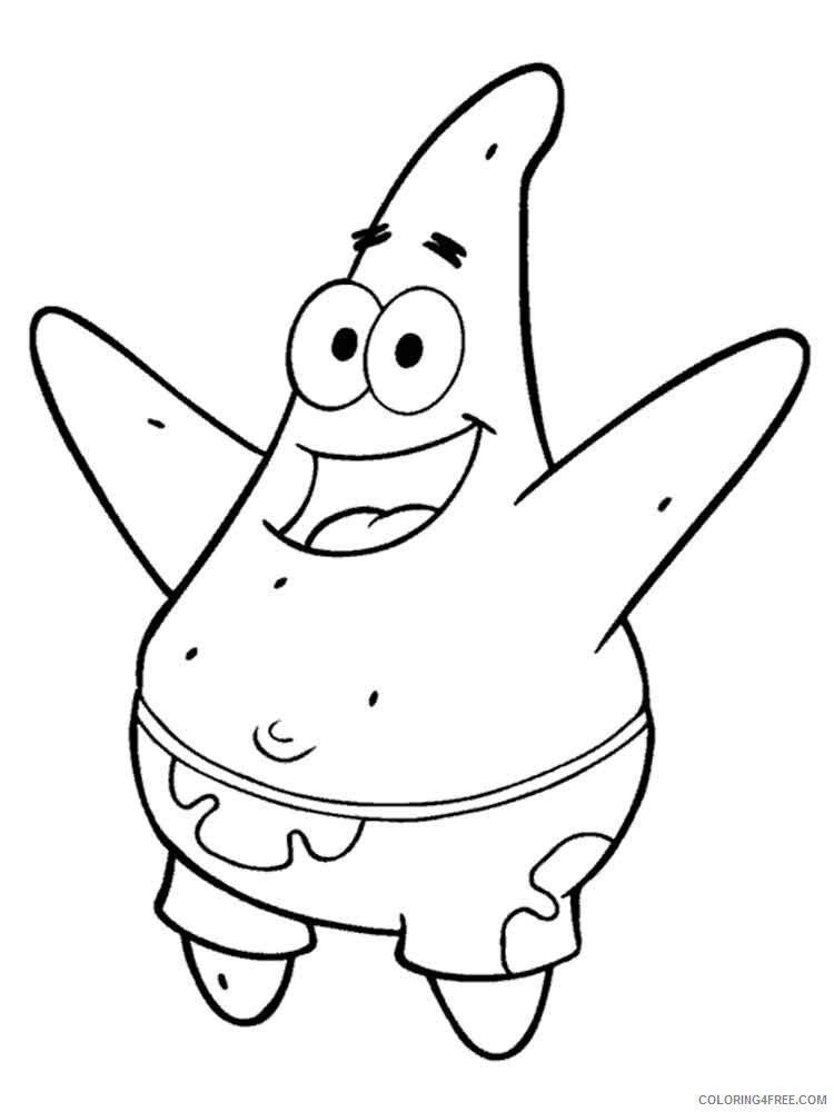 Patrick Star Coloring Pages patrick 5 Printable 2021 4467 Coloring4free