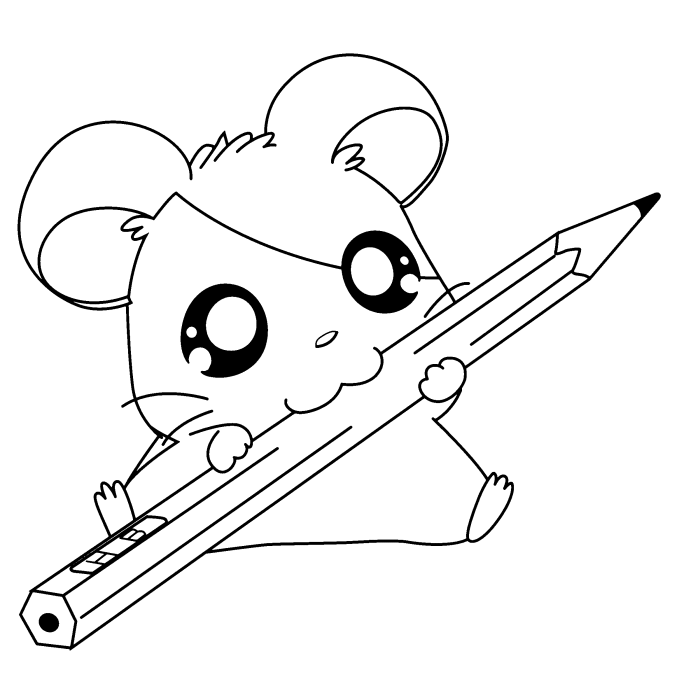 Pencil Coloring Pages Hamster Pencil Printable 2021 4480 Coloring4free