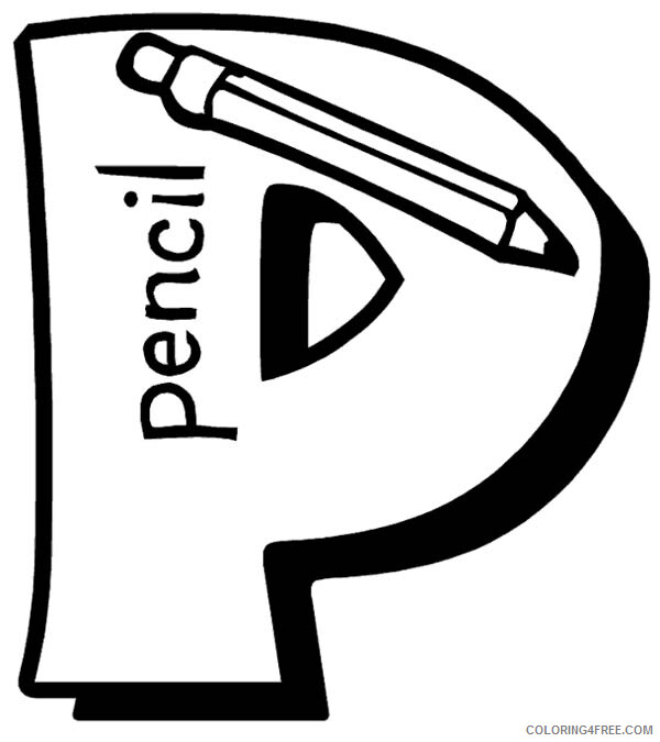 Pencil Coloring Pages Letter P is for Pencil Printable 2021 4481 Coloring4free
