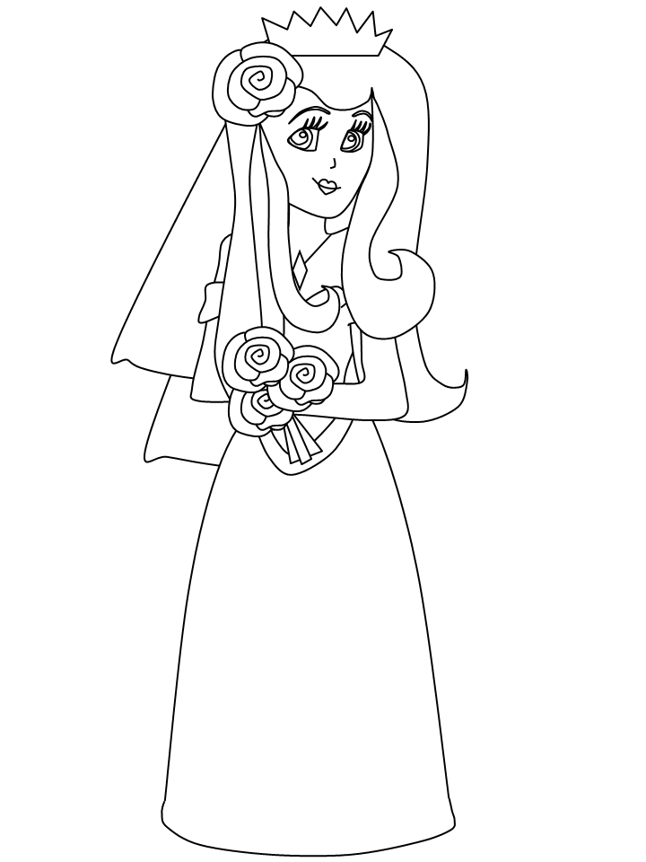 People Coloring Pages bride2 Printable 2021 4496 Coloring4free