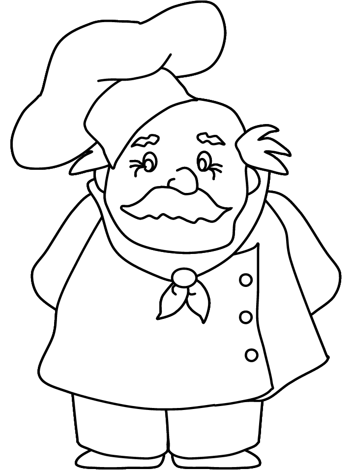 People Coloring Pages chef2 Printable 2021 4497 Coloring4free