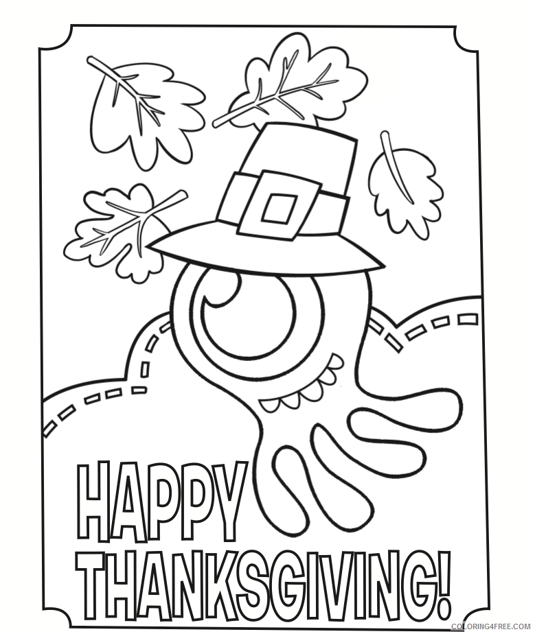 Pilgrim Coloring Pages Happy Thanksgiving Pilgrim Squid Printable 2021 4558 Coloring4free