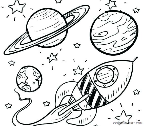 Planets Coloring Pages Rocket and Planets Galaxy Printable 2021 4615 Coloring4free