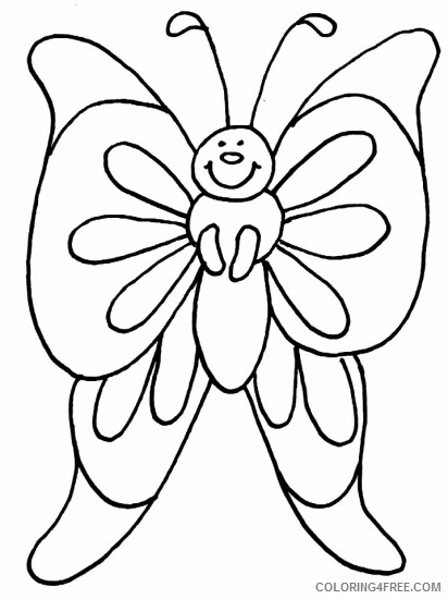 Preschool Animal Coloring Pages Butterfly for Preschoolers Printable 2021 4836 Coloring4free