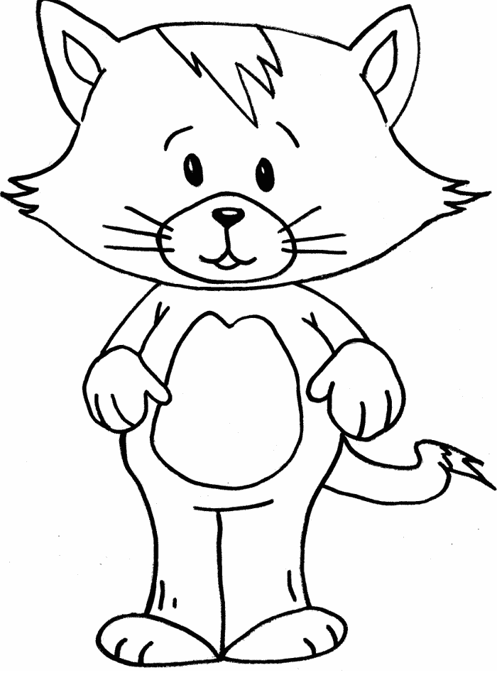 Preschool Animal Coloring Pages Cat for Preschoolers Printable 2021 4837 Coloring4free
