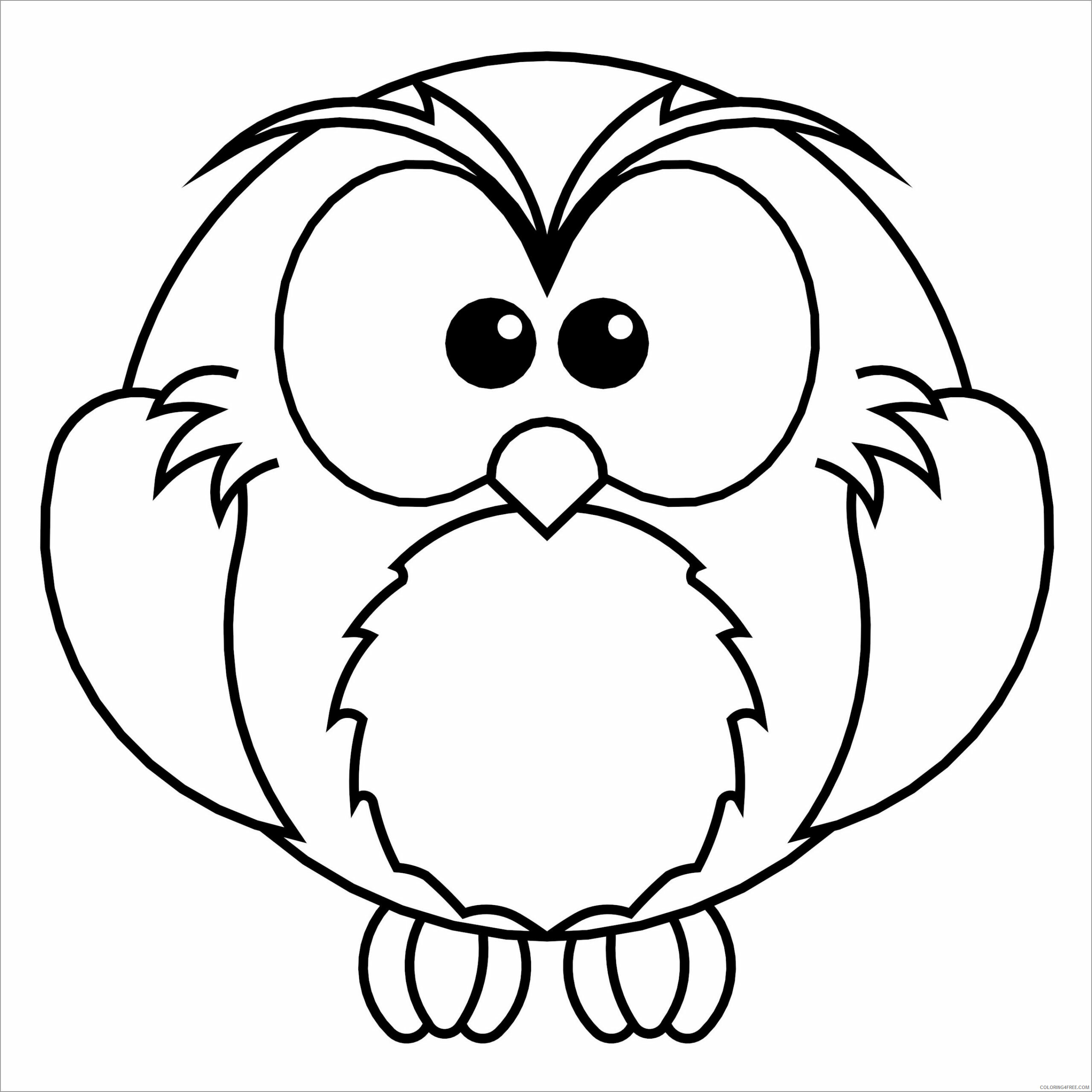 Preschool Animal Coloring Pages easy owl for preschool Printable 2021 4850 Coloring4free