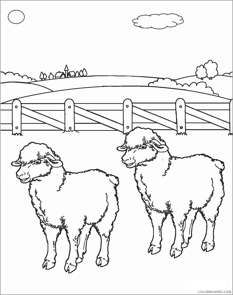 Preschool Animal Coloring Pages sheep for preschool Printable 2021 4874 Coloring4free