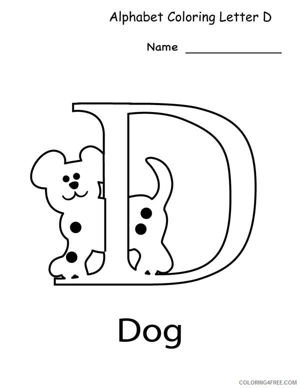 Preschool Coloring Pages Letter D for Preschool Kids Printable 2021 4786 Coloring4free