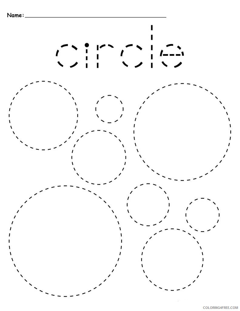 Preschool Worksheets Coloring Pages Circles Preschool Tracing Printable 2021 4886 Coloring4free