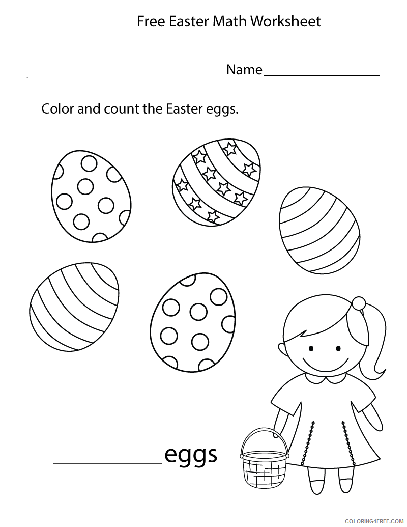 Preschool Worksheets Coloring Pages Easter and Count Preschool Printable 2021 4887 Coloring4free