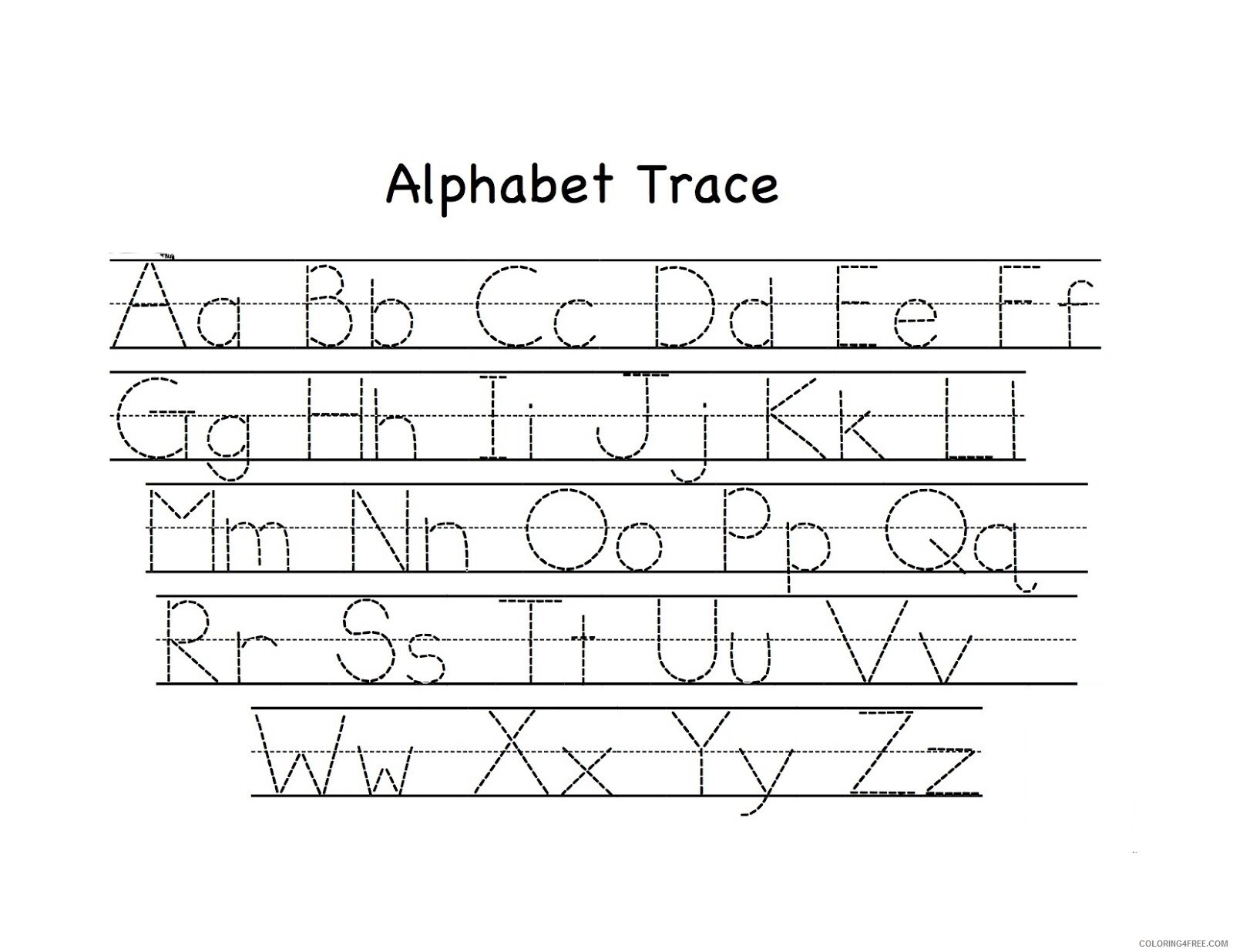 Preschool Worksheets Coloring Pages Preschool Alphabet Trace Printable 2021 Coloring4free