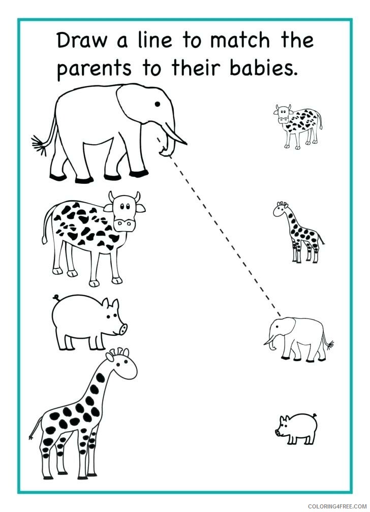 Preschool Worksheets Coloring Pages Preschool Matching Printable 2021 4919 Coloring4free