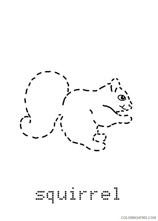Preschool Worksheets Coloring Pages Preschool Squirrel Tracing Printable 2021 Coloring4free
