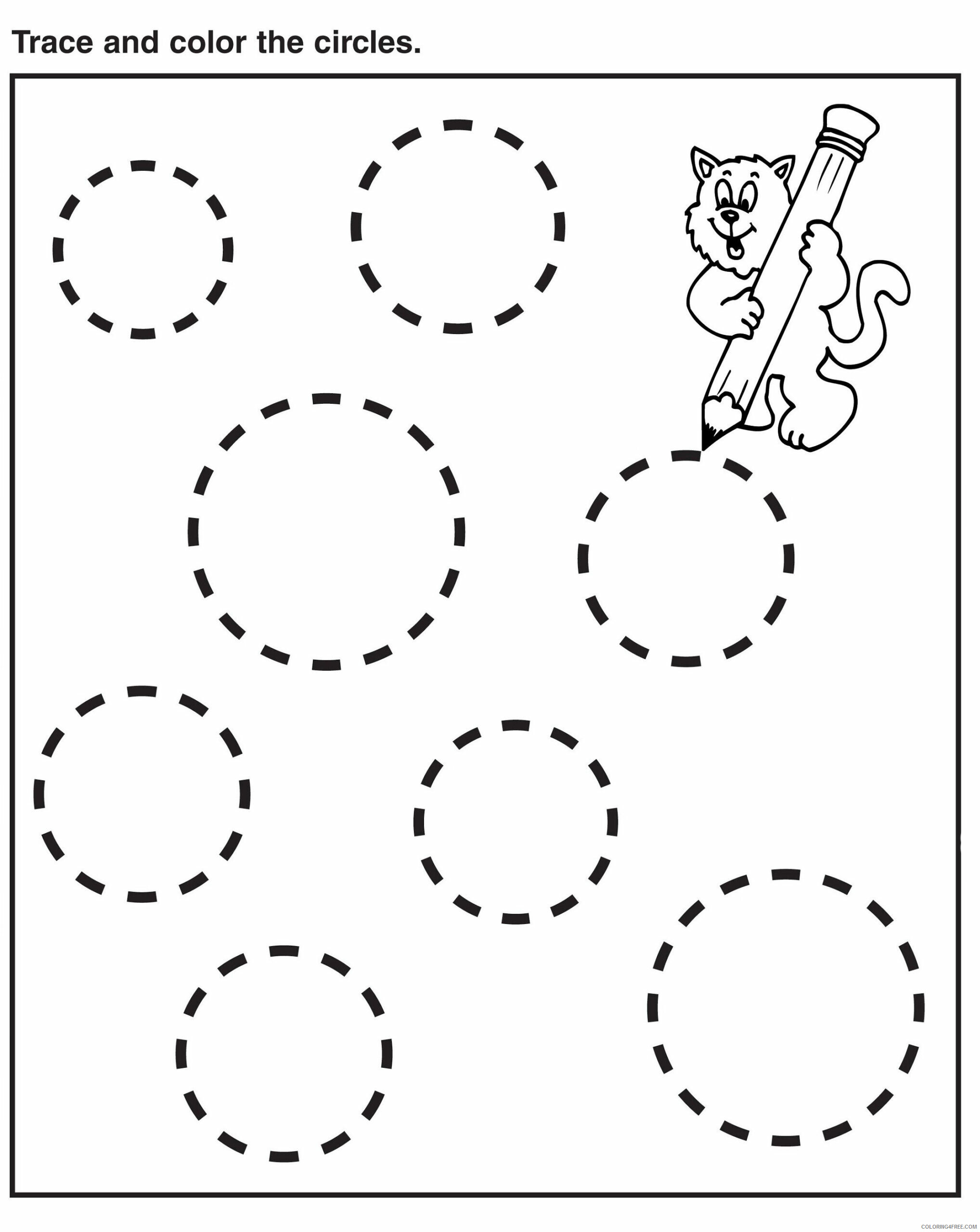 Preschool Worksheets Coloring Pages Preschool Tracing Circles Printable 2021 Coloring4free