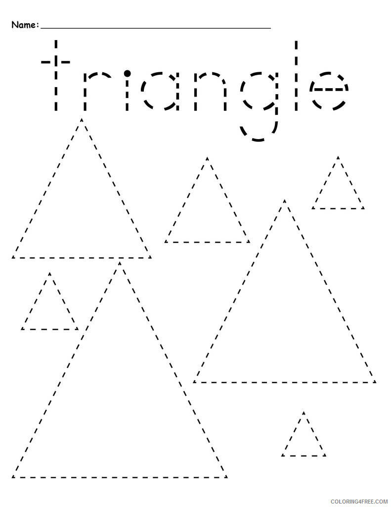 Preschool Worksheets Coloring Pages Triangles Preschool Tracing Printable 2021 Coloring4free