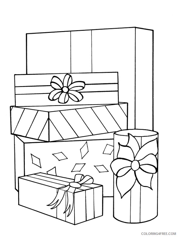 Present Coloring Pages Wrapped Presents Printable 2021 4930 Coloring4free