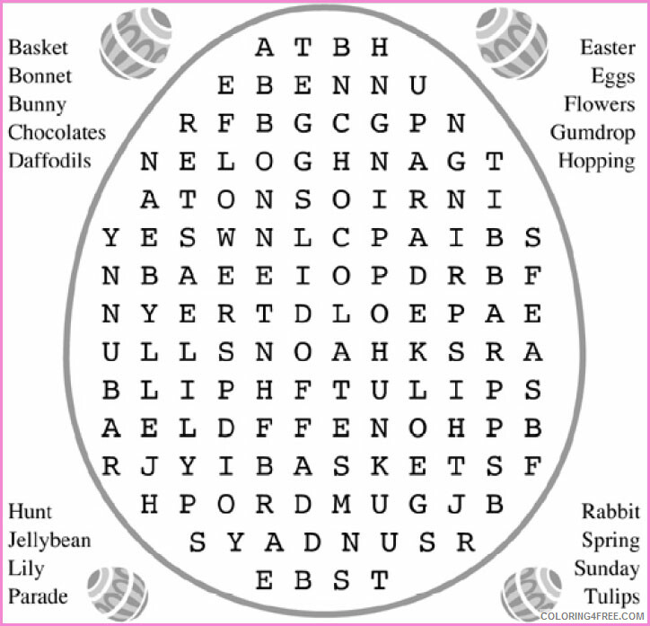 Puzzle Coloring Pages Easter Word Puzzle Printable 2021 4952 Coloring4free