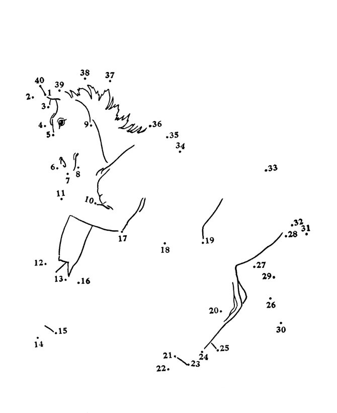 Puzzle Coloring Pages Easy Horse Dot to Dot Puzzle Printable 2021 4953 Coloring4free