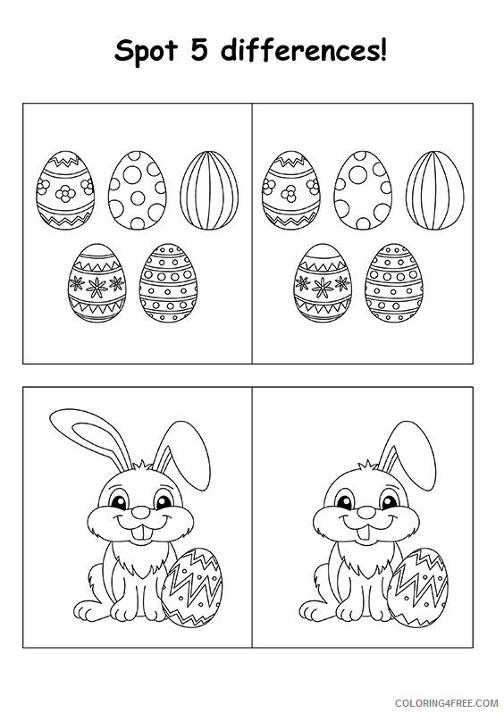 Puzzle Coloring Pages Spot the Differences Easter Puzzle Printable 2021 4973 Coloring4free