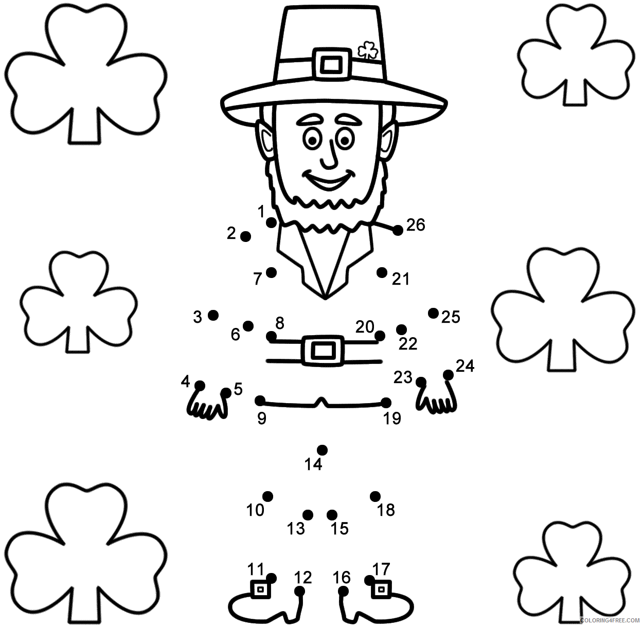 Puzzle Coloring Pages St Patricks Day Connect the Dot Puzzle Printable 2021 4975 Coloring4free