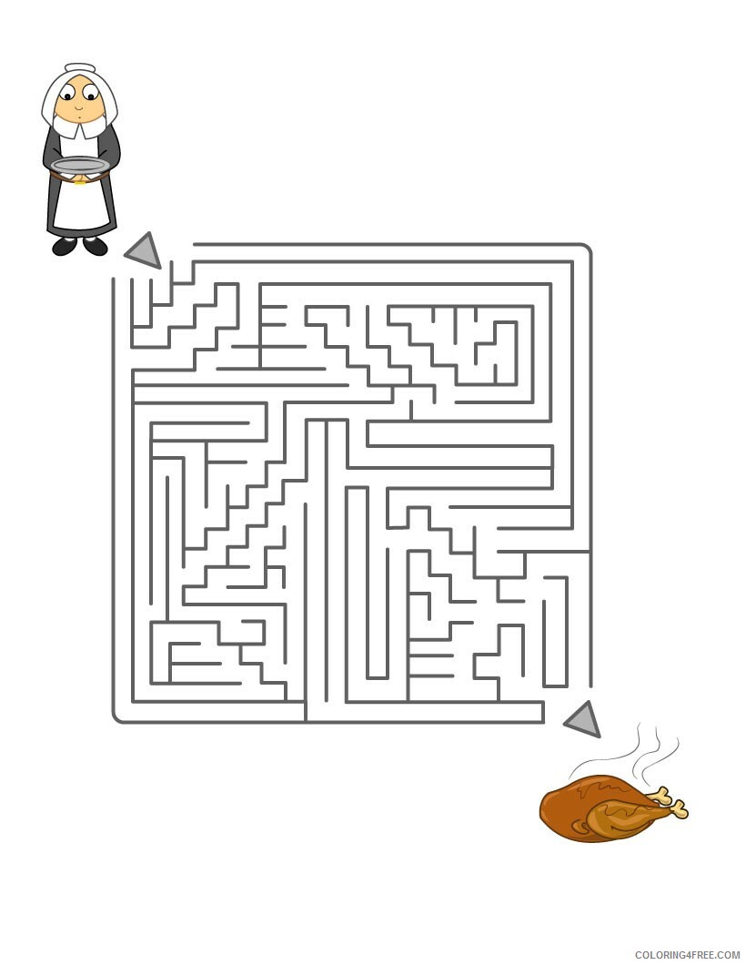 Puzzle Coloring Pages Thanksgiving Maze Puzzle Printable 2021 4977 Coloring4free