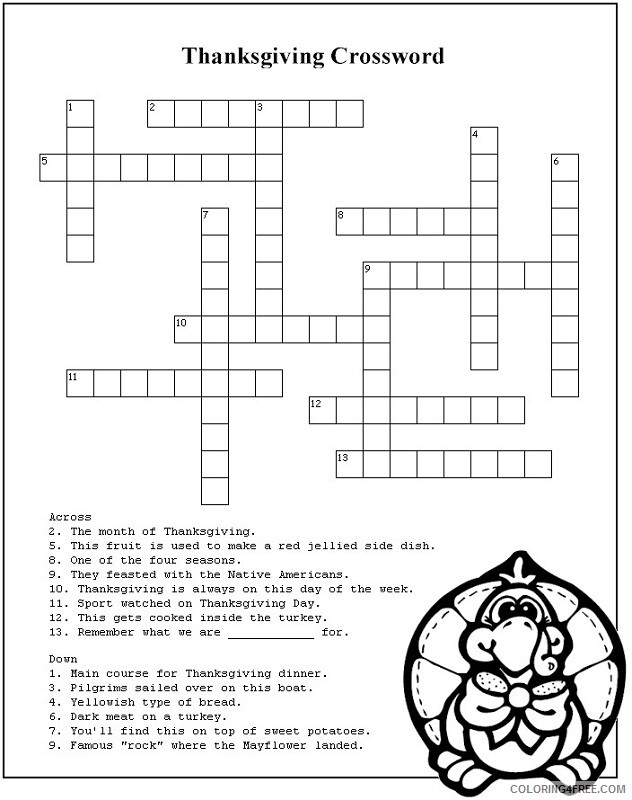 Puzzle Coloring Pages Thanksgiving Puzzles Printable 2021 4978 Coloring4free