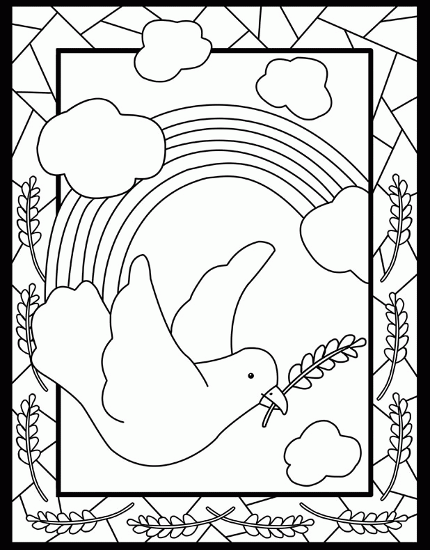 Rainbow Coloring Pages Dove Design with Rainbow Printable 2021 5003 Coloring4free