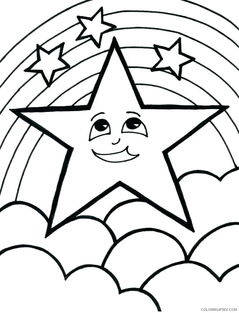 Rainbow Coloring Pages Happy Face Star and Rainbow Printable 2021 5009 Coloring4free