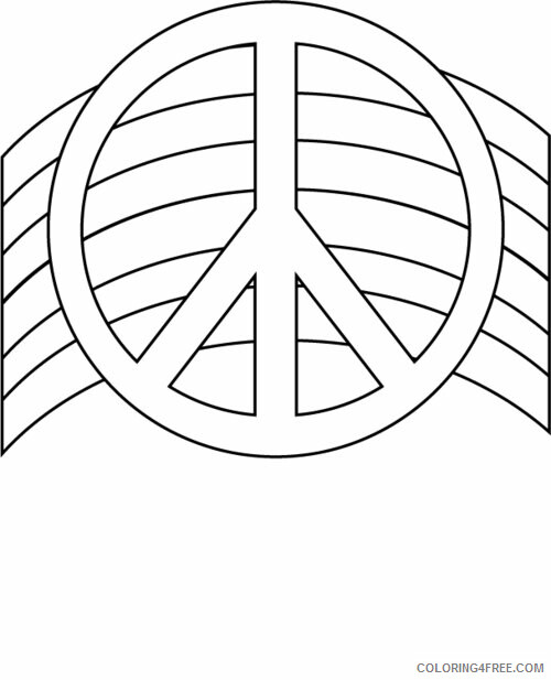 Rainbow Coloring Pages Peace RainbowColoring Printable 2021 5014 Coloring4free