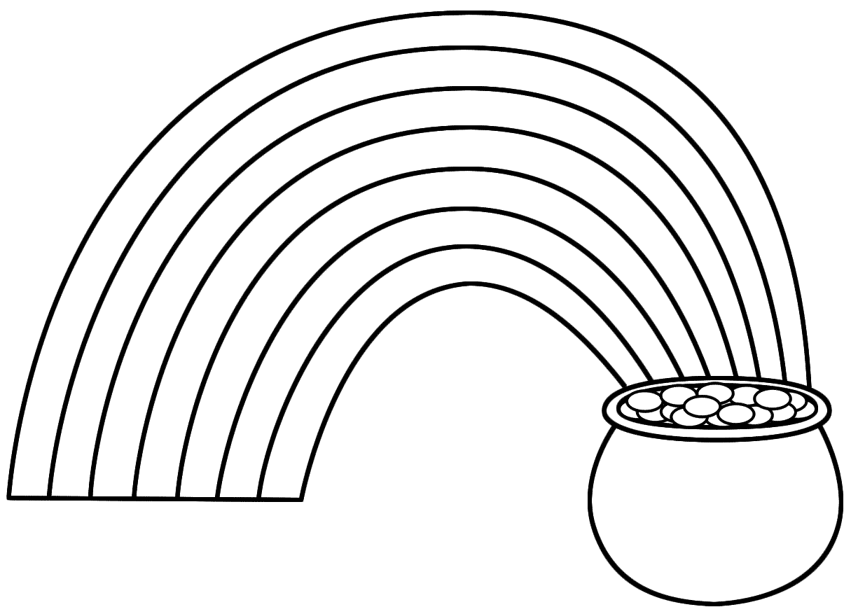 Rainbow Coloring Pages Rainbow Pot of Gold Printable 2021 5045 Coloring4free