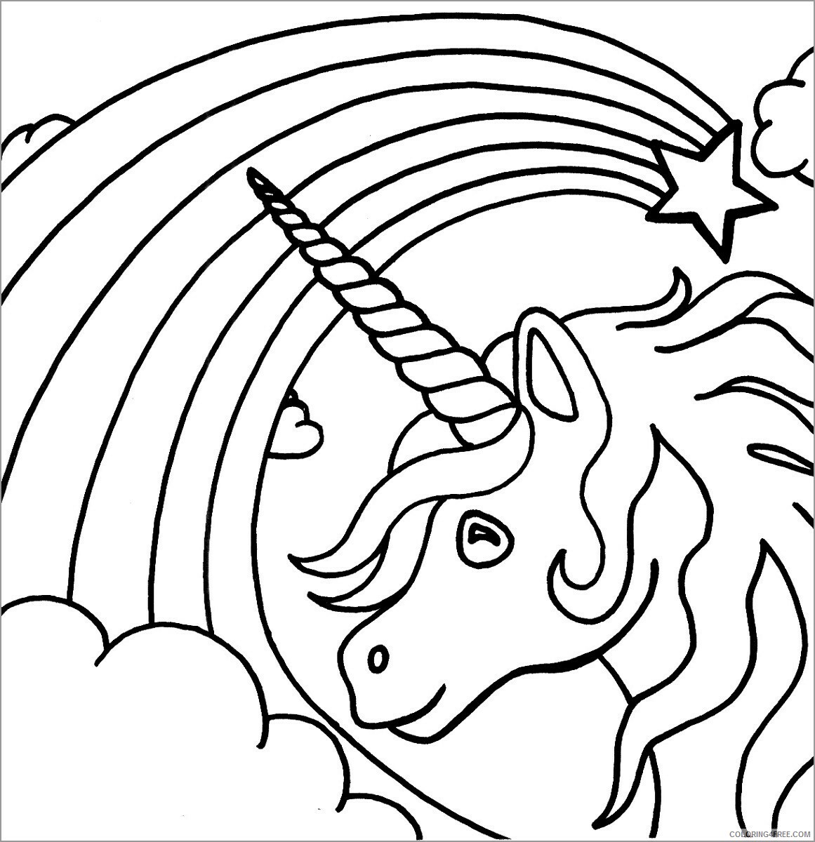 Rainbow Coloring Pages unicorn star and rainbow Printable 2021 5049 Coloring4free