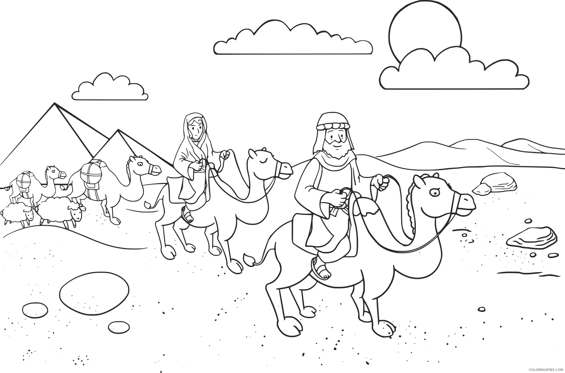 Religion Coloring Pages Abraham and Sara Traveling Printable 2021 5066 Coloring4free