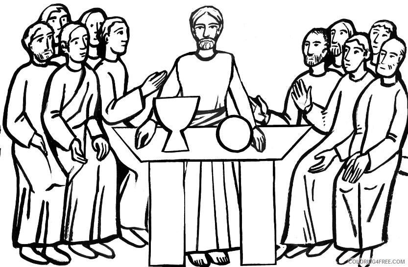 Religion Coloring Pages Bible Story The Last Supper Printable 2021 5070 Coloring4free